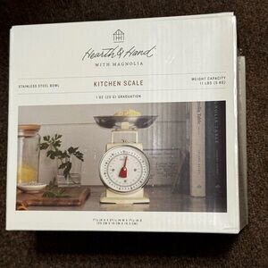Hearth & Hand Cream Kitchen Scale with Stainless Steel Bowl
